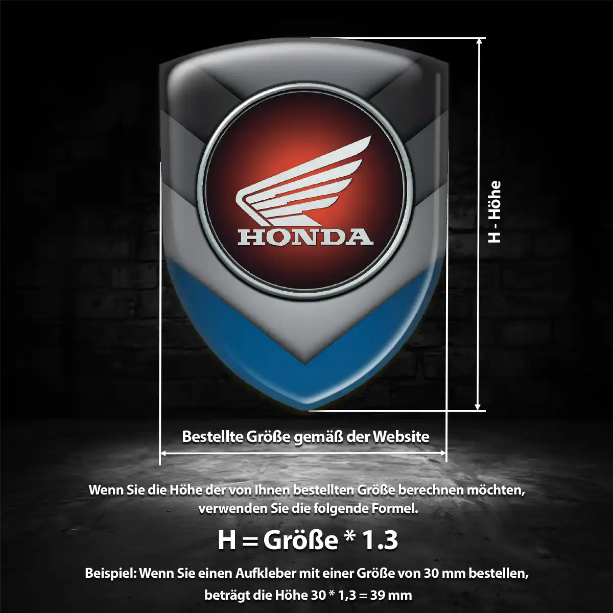 Honda Aufkleber Wappen Emblem Auto Exterieurdesign