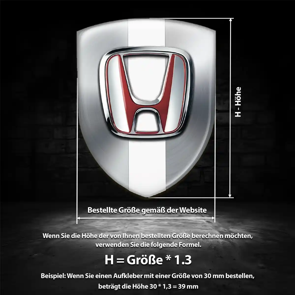 Honda Aufkleber Wappen Emblem Auto Hochwertiges Harz