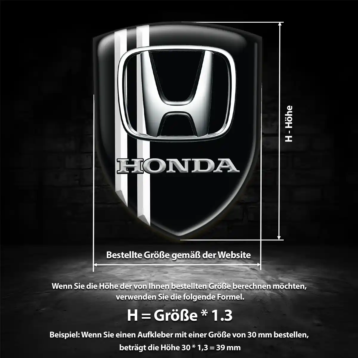 Honda Aufkleber Wappen Emblem Auto Markenedition