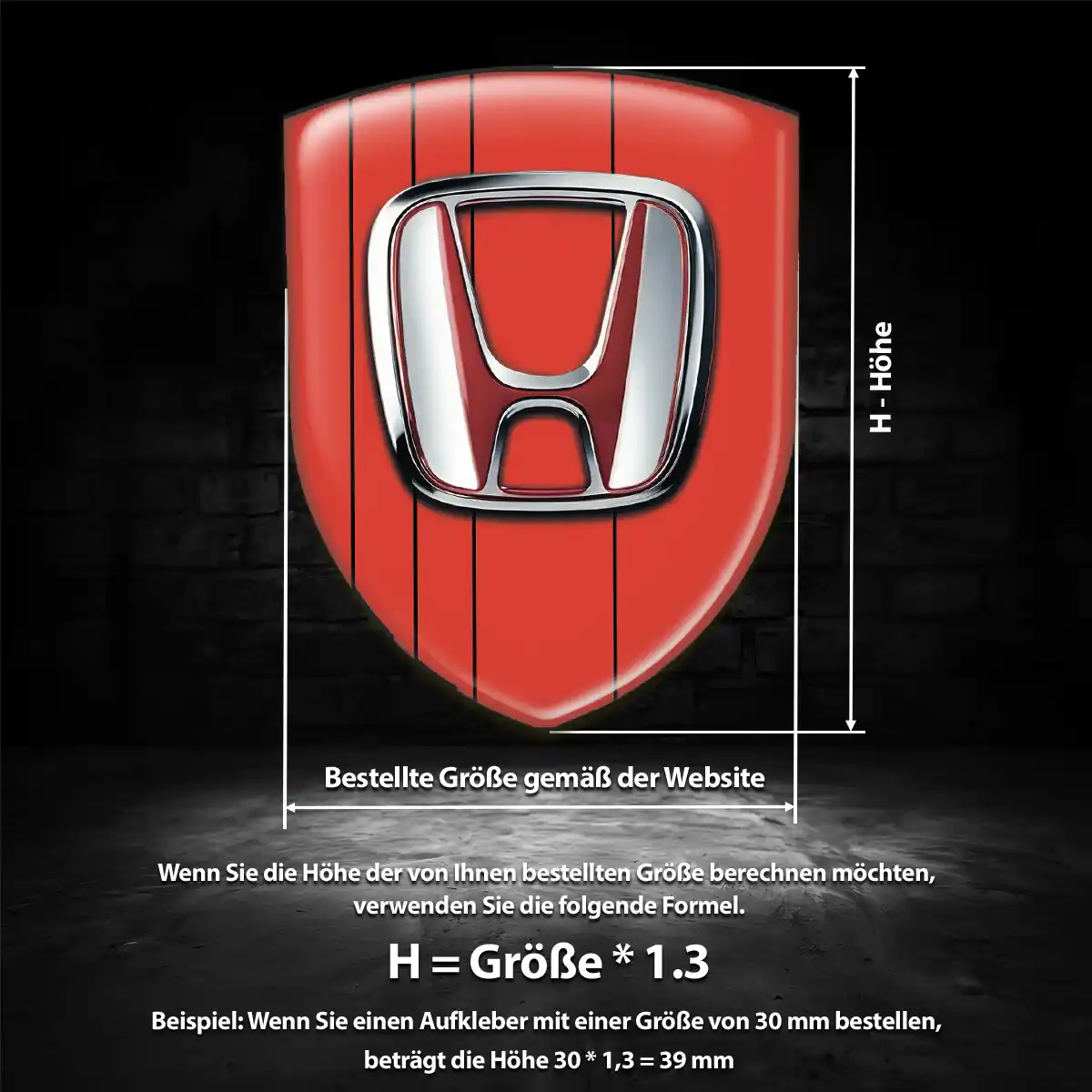 Honda Aufkleber Wappen Emblem Auto Premium-Edition