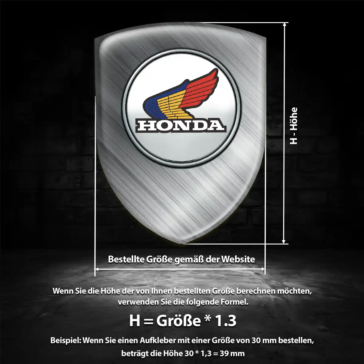 Honda Aufkleber Wappen Emblem Hochwertiges Harz
