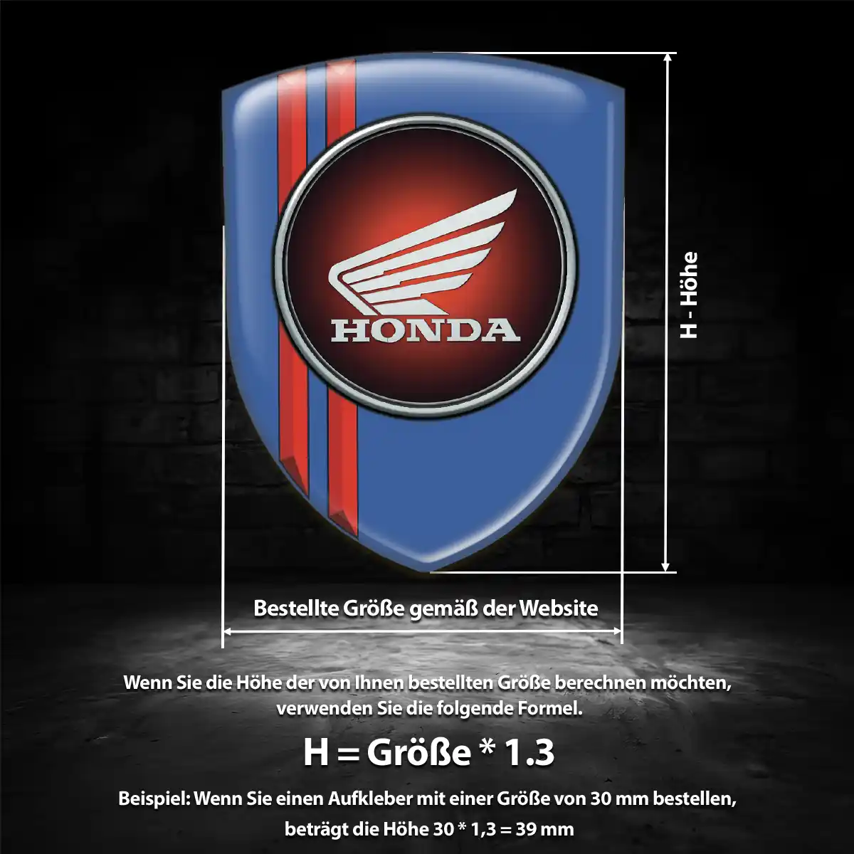 Honda Aufkleber Wappen Emblem Interieurdesign