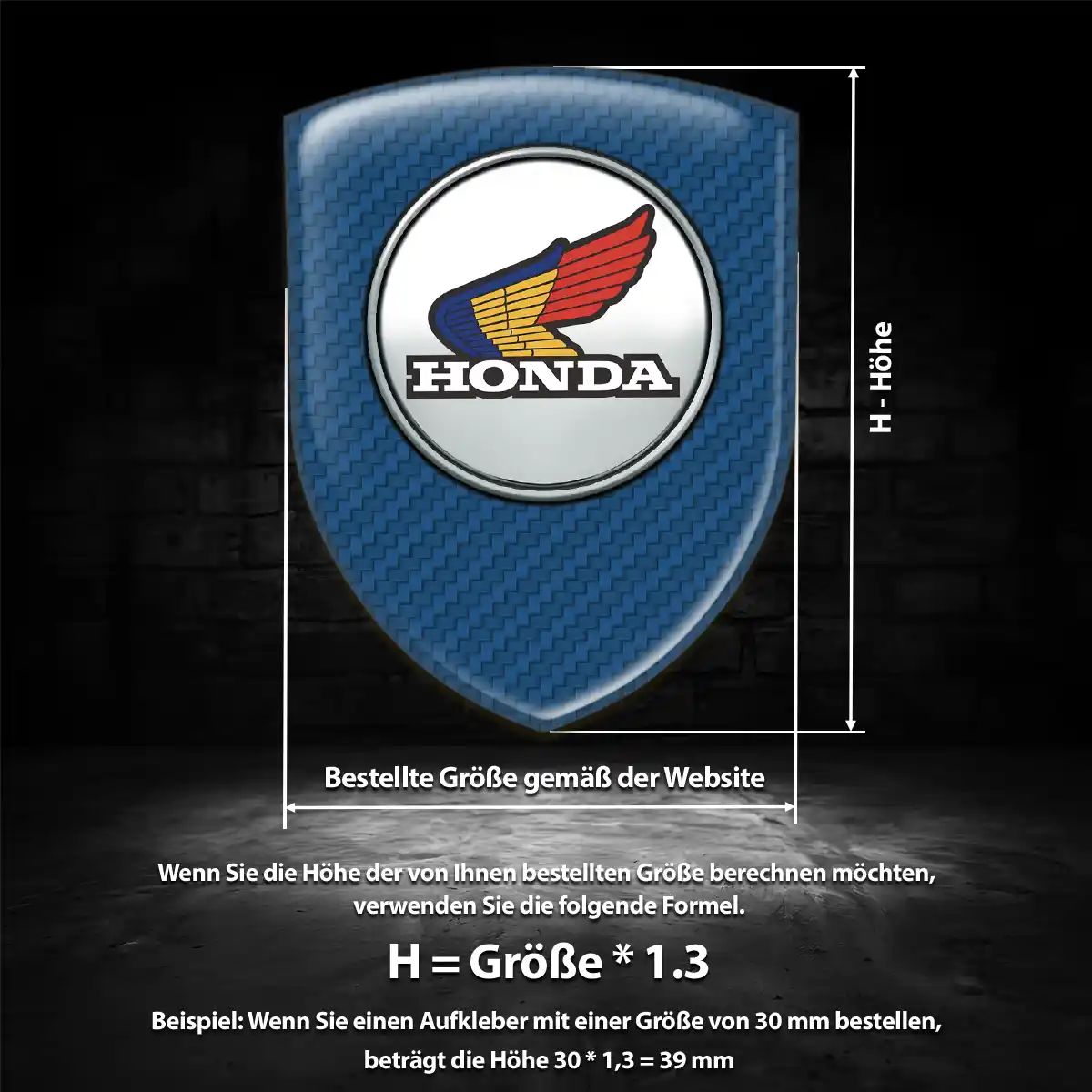 Honda Aufkleber Wappen Emblem Premium-Edition