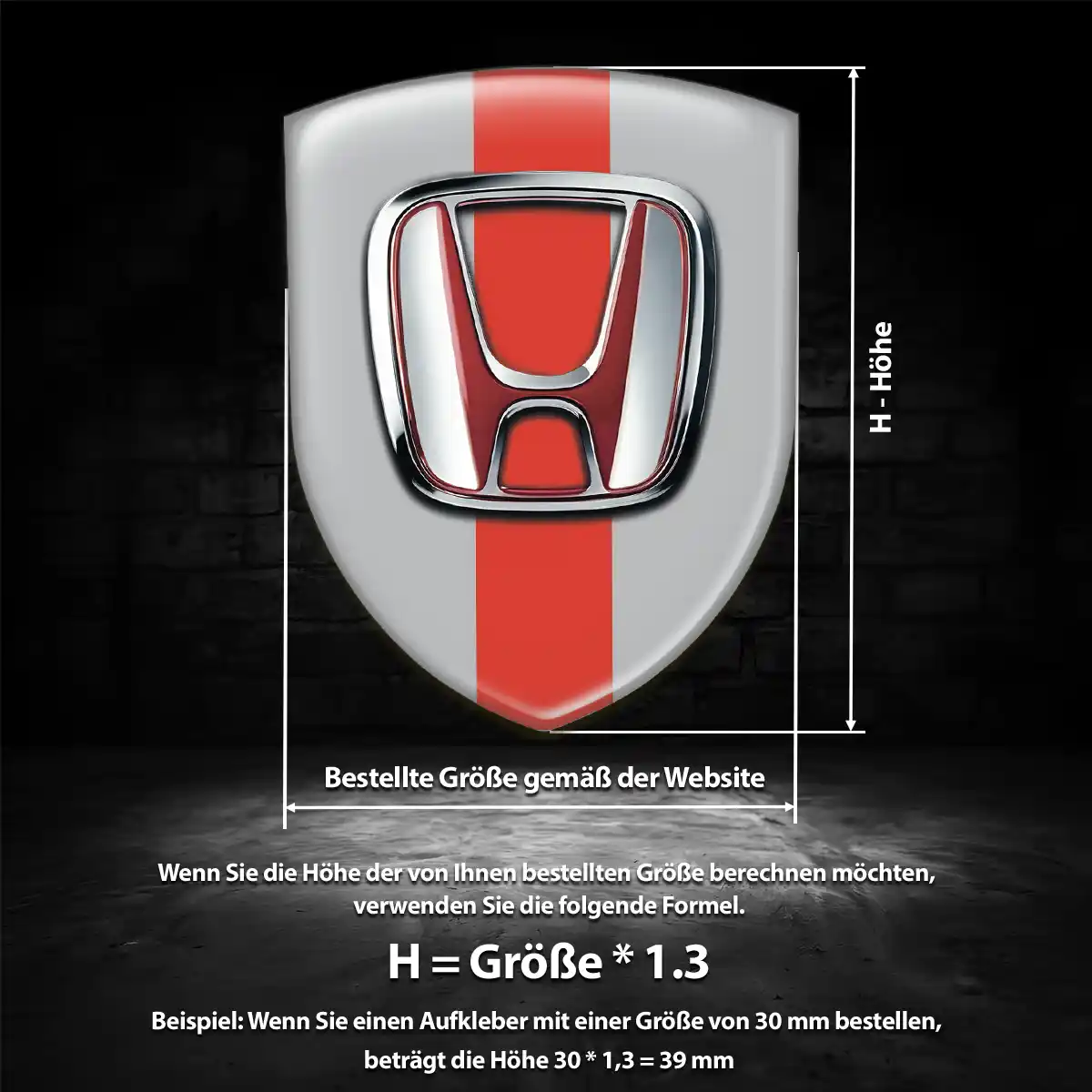 Honda Aufkleber Wappen Emblem Premiumqualität