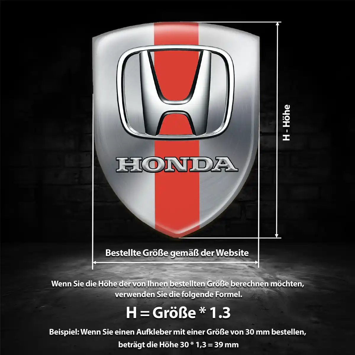 Honda Aufkleber Wappen Emblem Stilvolles Design