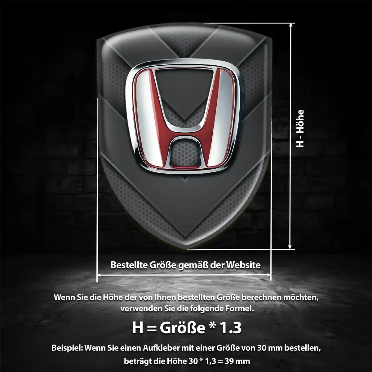 Honda Aufkleber Wappen Emblem Tuningfahrzeug