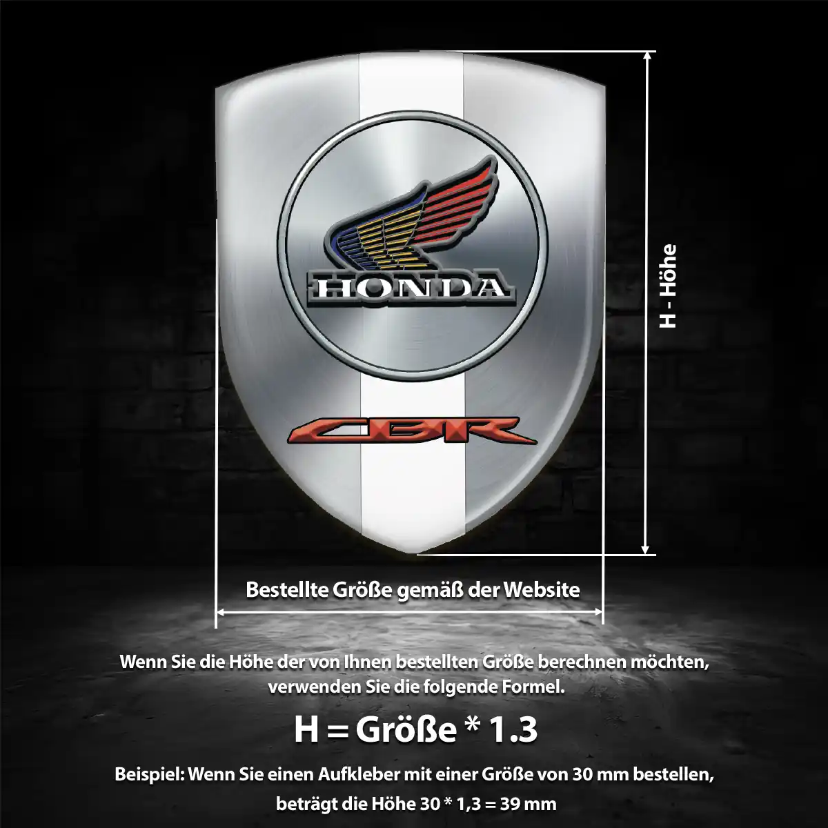 Honda Aufkleber Wappen Hochwertiges Harz