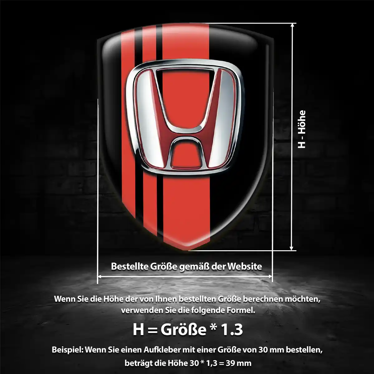 Honda Aufkleber Wappen Hohe Qualität