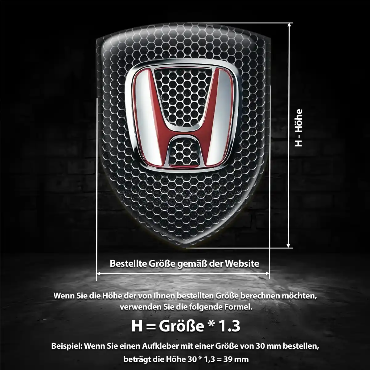 Honda Aufkleber Wappen Luxus-Edition