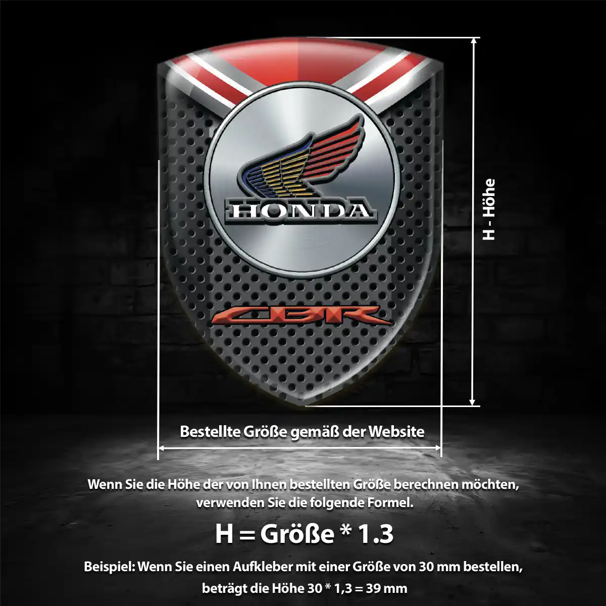 Honda Aufkleber Wappen Premium-Edition