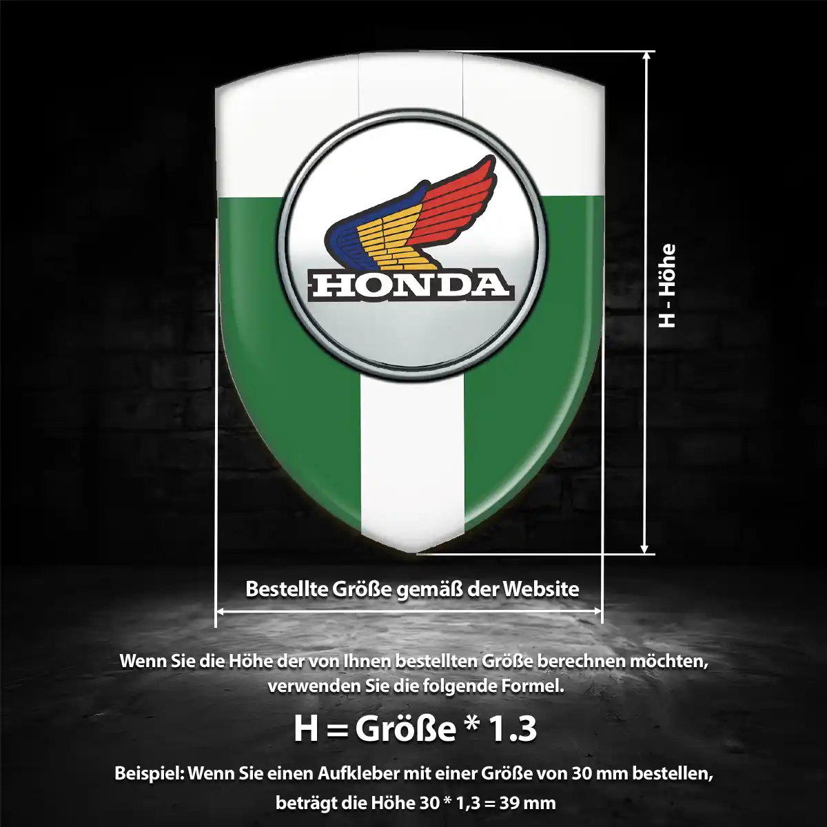 Honda Aufkleber Wappen Premiumqualität