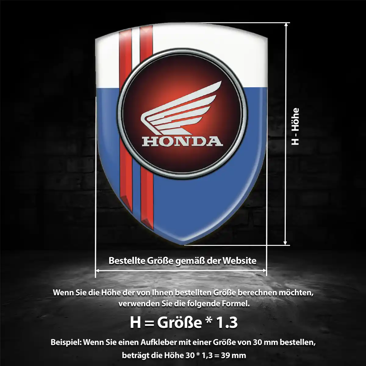 Honda Emblem Aufkleber Auto Premiumqualität