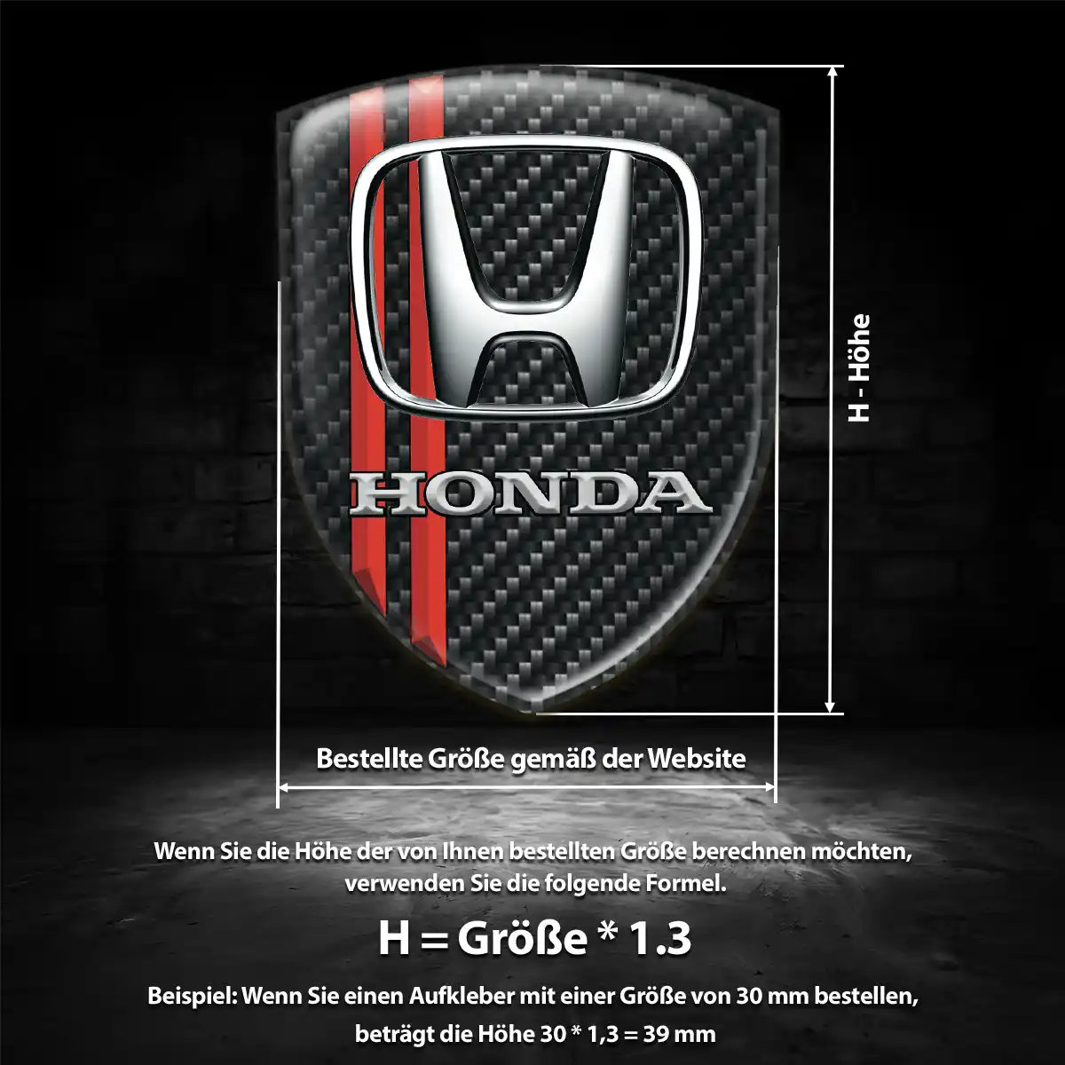Honda Emblem Aufkleber Erstklassige Qualität