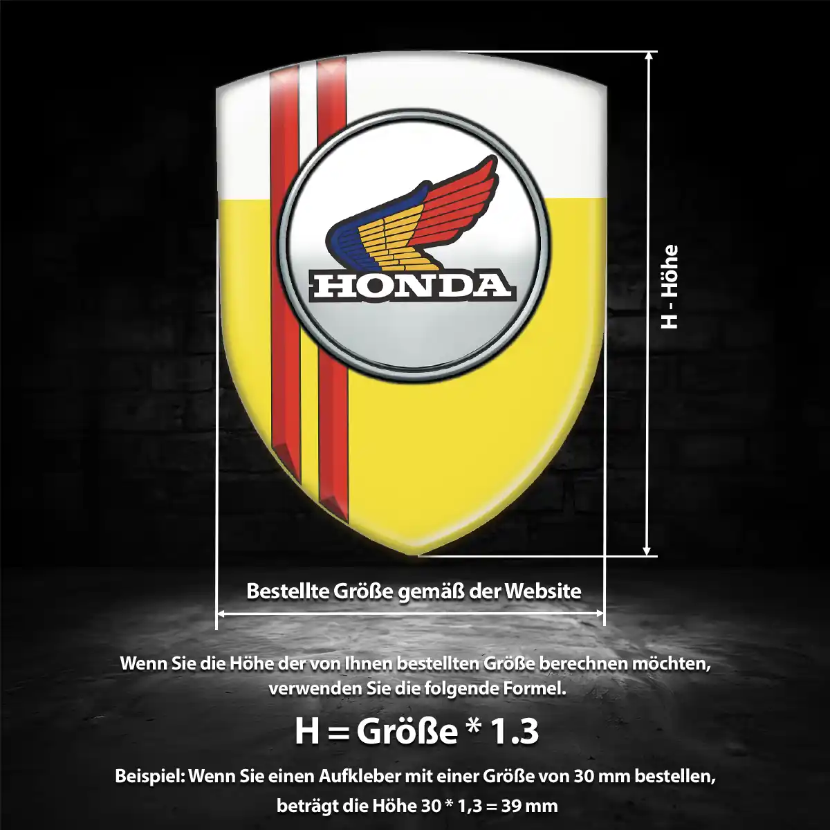 Honda Emblem Aufkleber Hochwertiges Harz