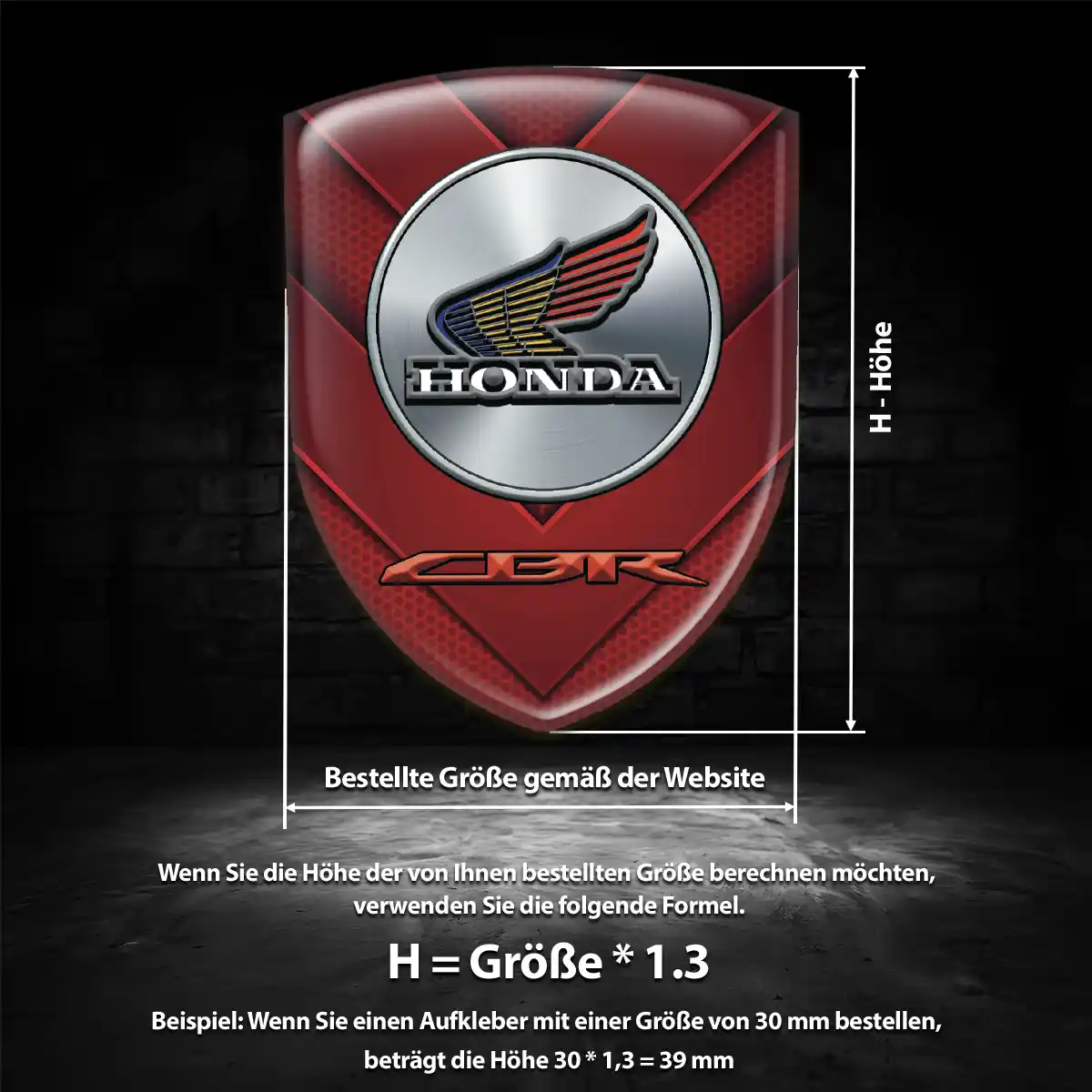 Honda Emblem Aufkleber Wappen Auto Hochwertiges Harz