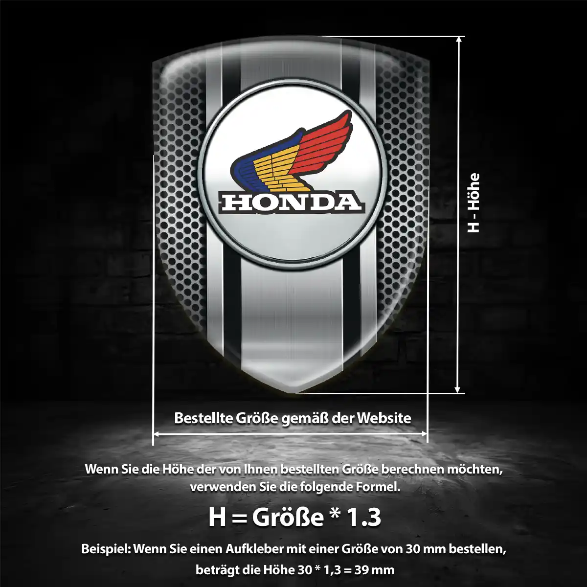Honda Emblem Aufkleber Wappen Auto Luxus-Edition