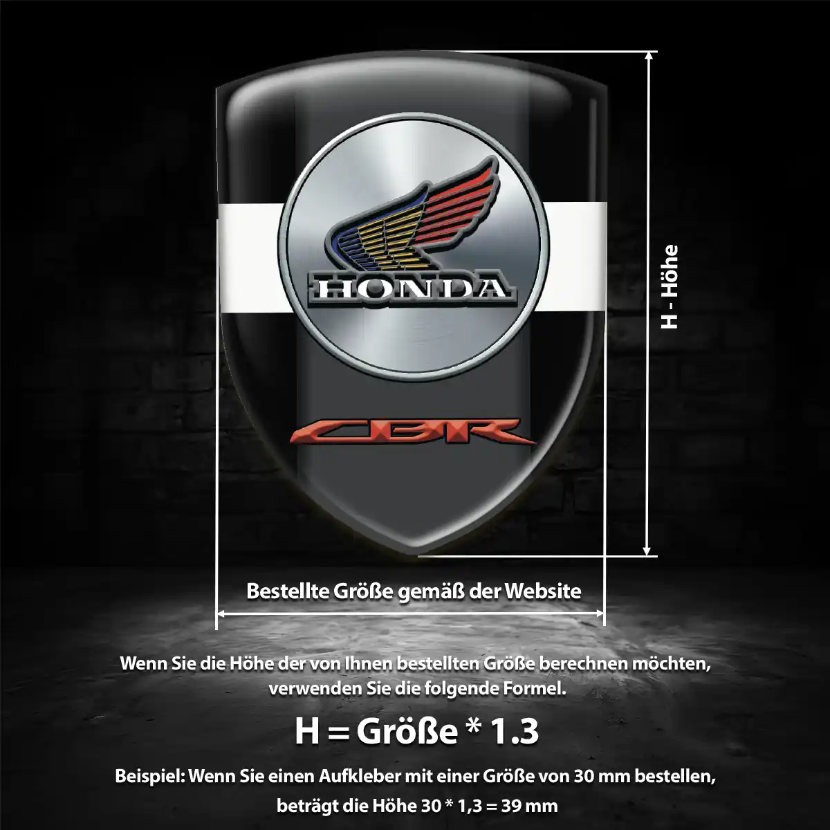 Honda Emblem Aufkleber Wappen Auto Premium-Edition
