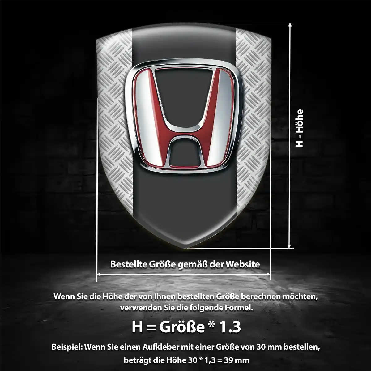 Honda Emblem Aufkleber Wappen Edles Design