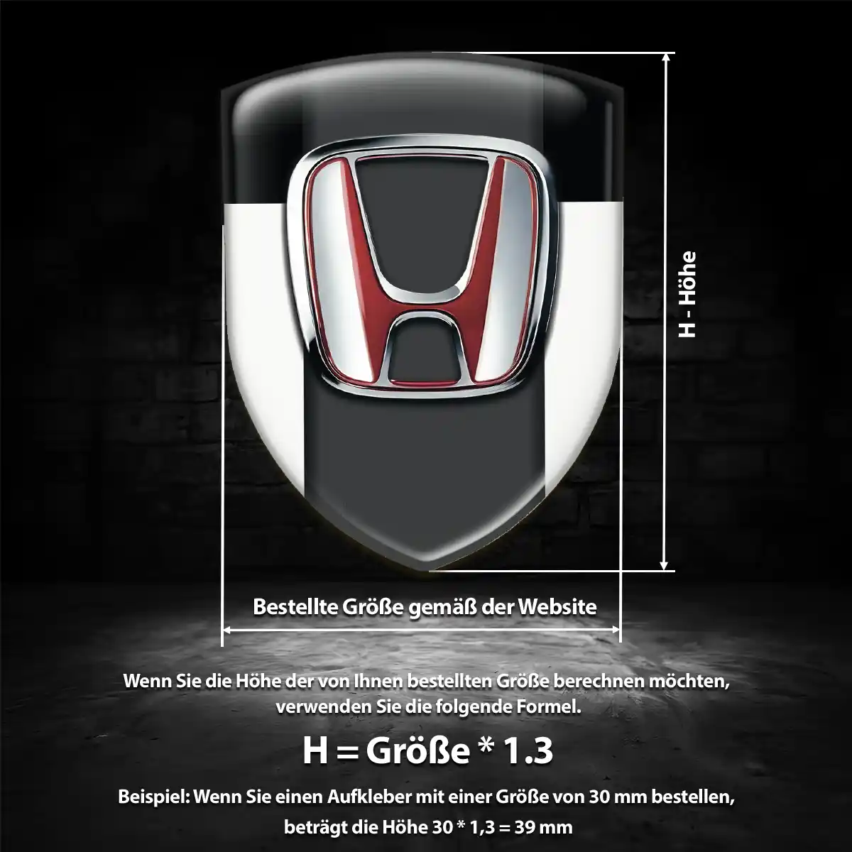 Honda Emblem Aufkleber Wappen Erstklassige Qualität