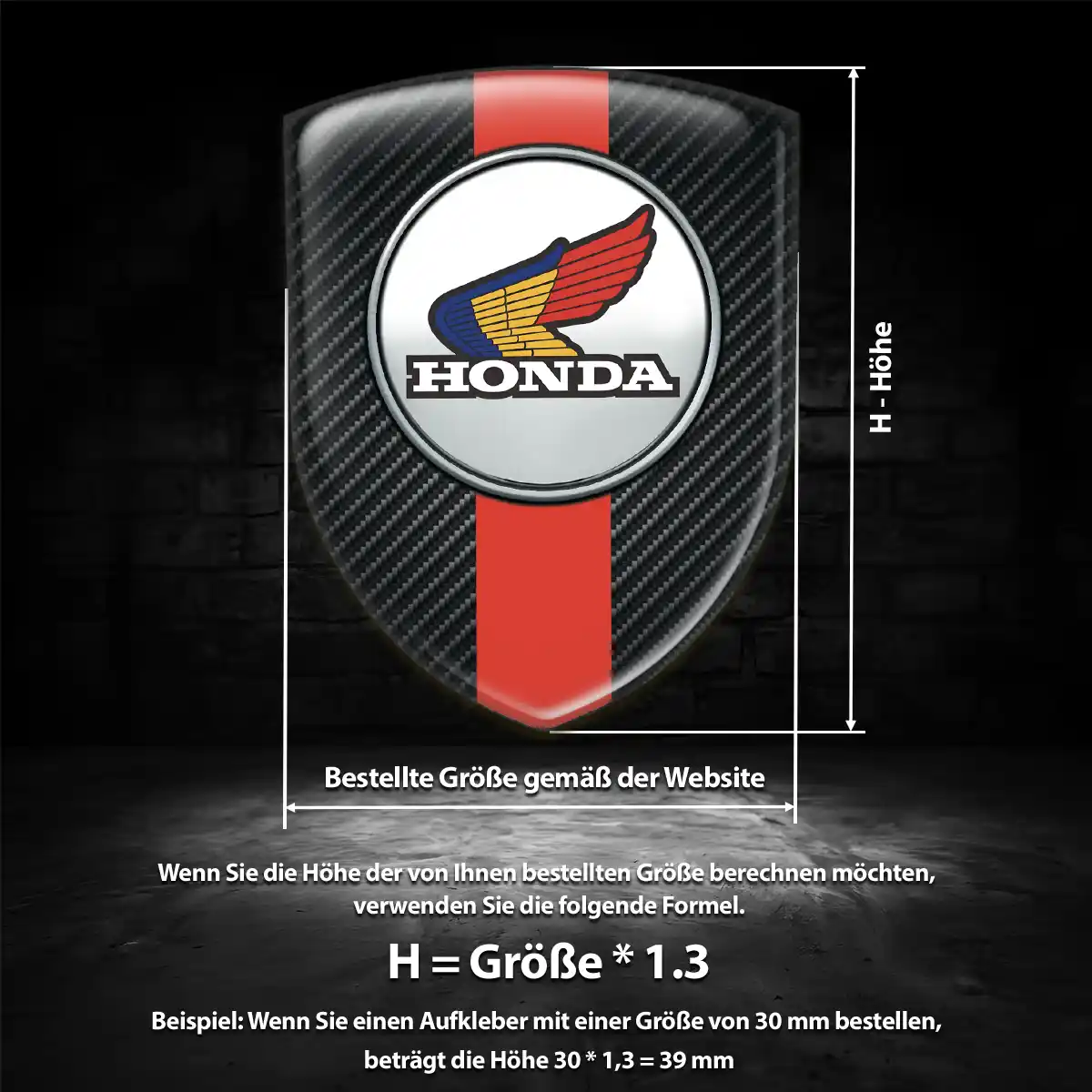 Honda Emblem Aufkleber Wappen Hochwertiges Harz