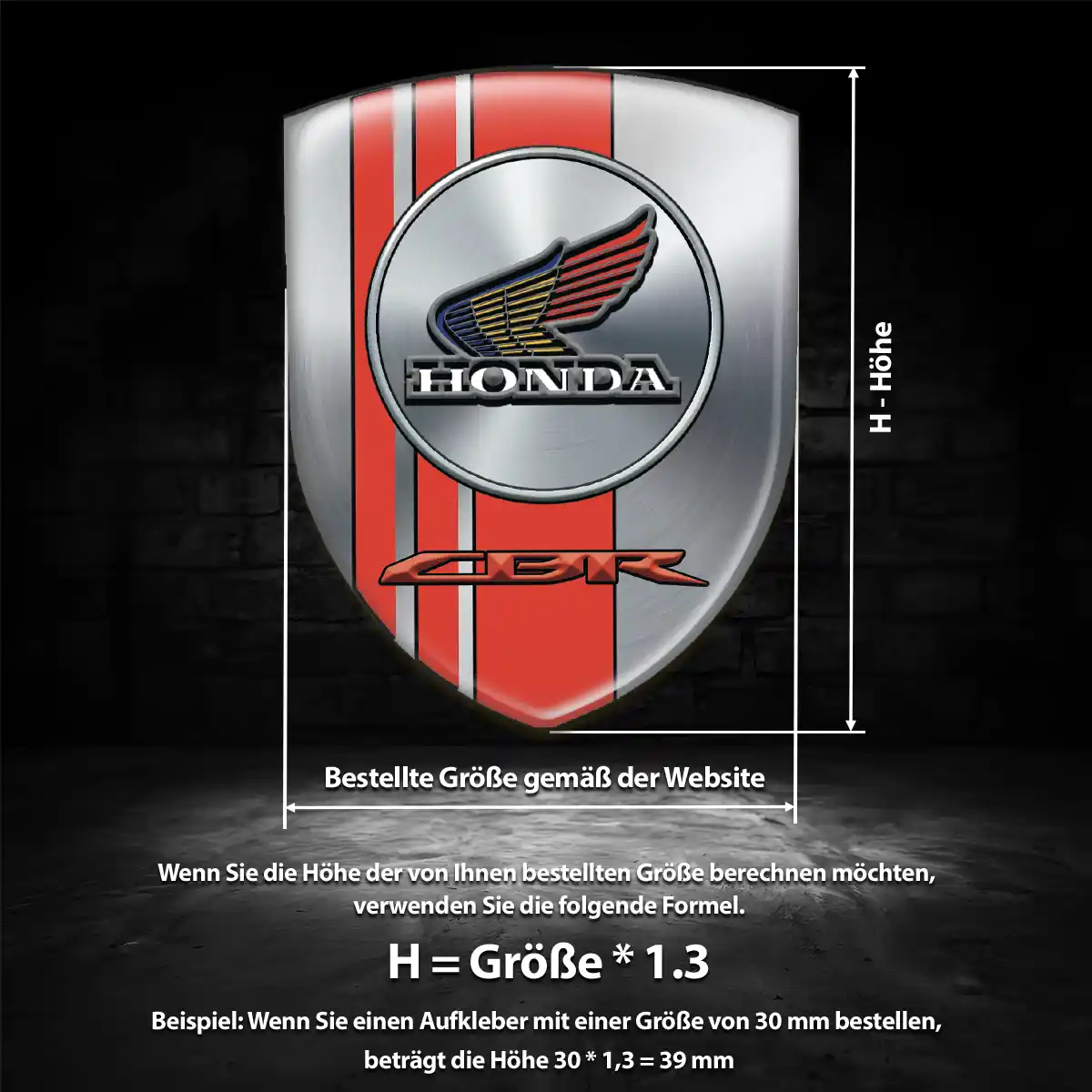 Honda Emblem Aufkleber Wappen Premium-Edition