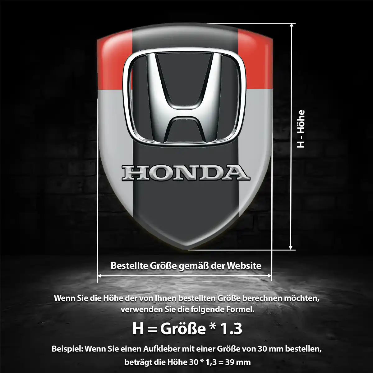 Honda Emblem Wappen Aufkleber Anspruchsvolles Design