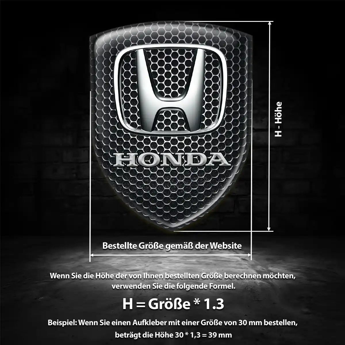 Honda Emblem Wappen Aufkleber Ausdrucksstarkes Design