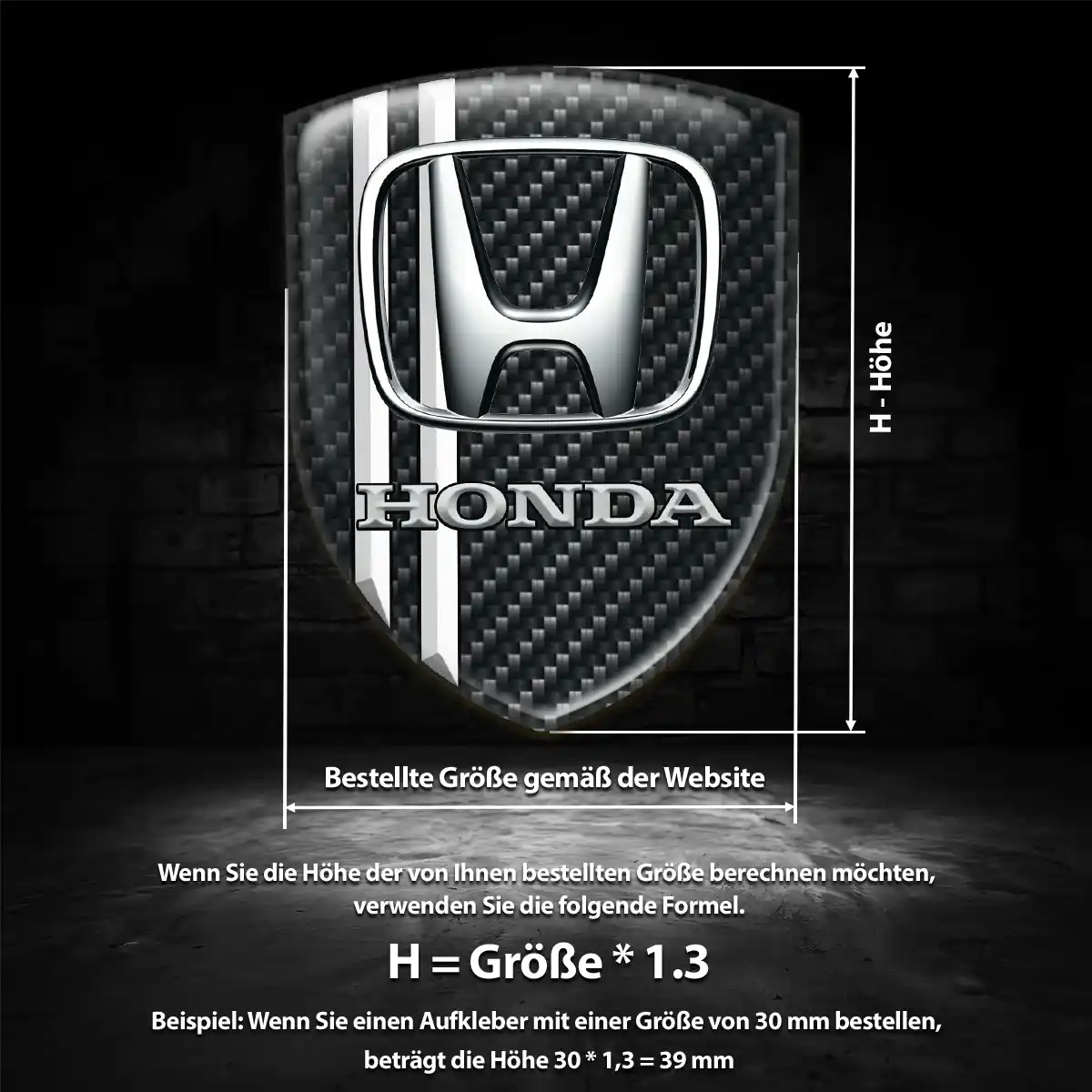 Honda Emblem Wappen Aufkleber Auto Edles Design
