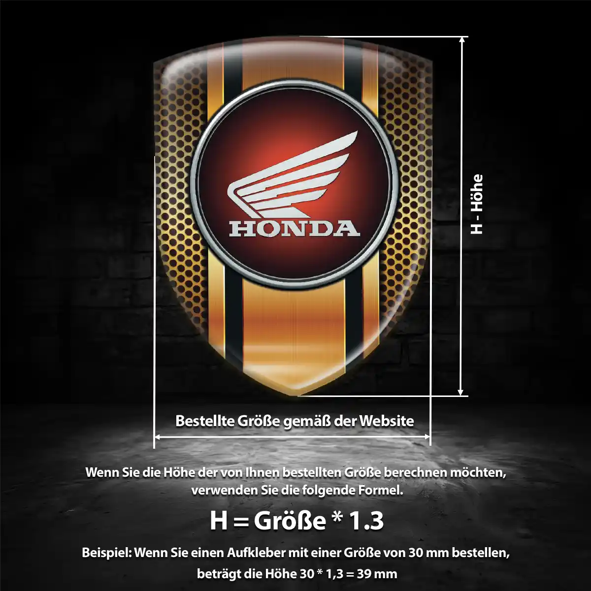 Honda Emblem Wappen Aufkleber Auto Elegantes Design