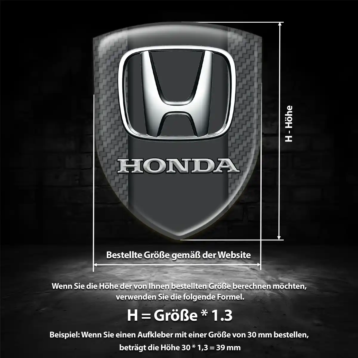 Honda Emblem Wappen Aufkleber Auto Hochwertiges Harz