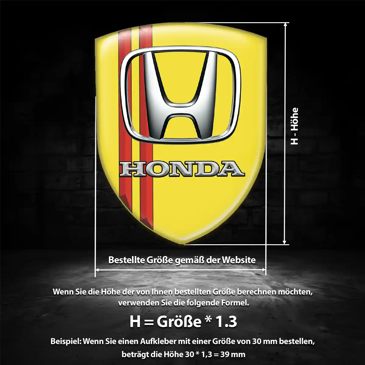 Honda Emblem Wappen Aufkleber Auto Hohe Qualität