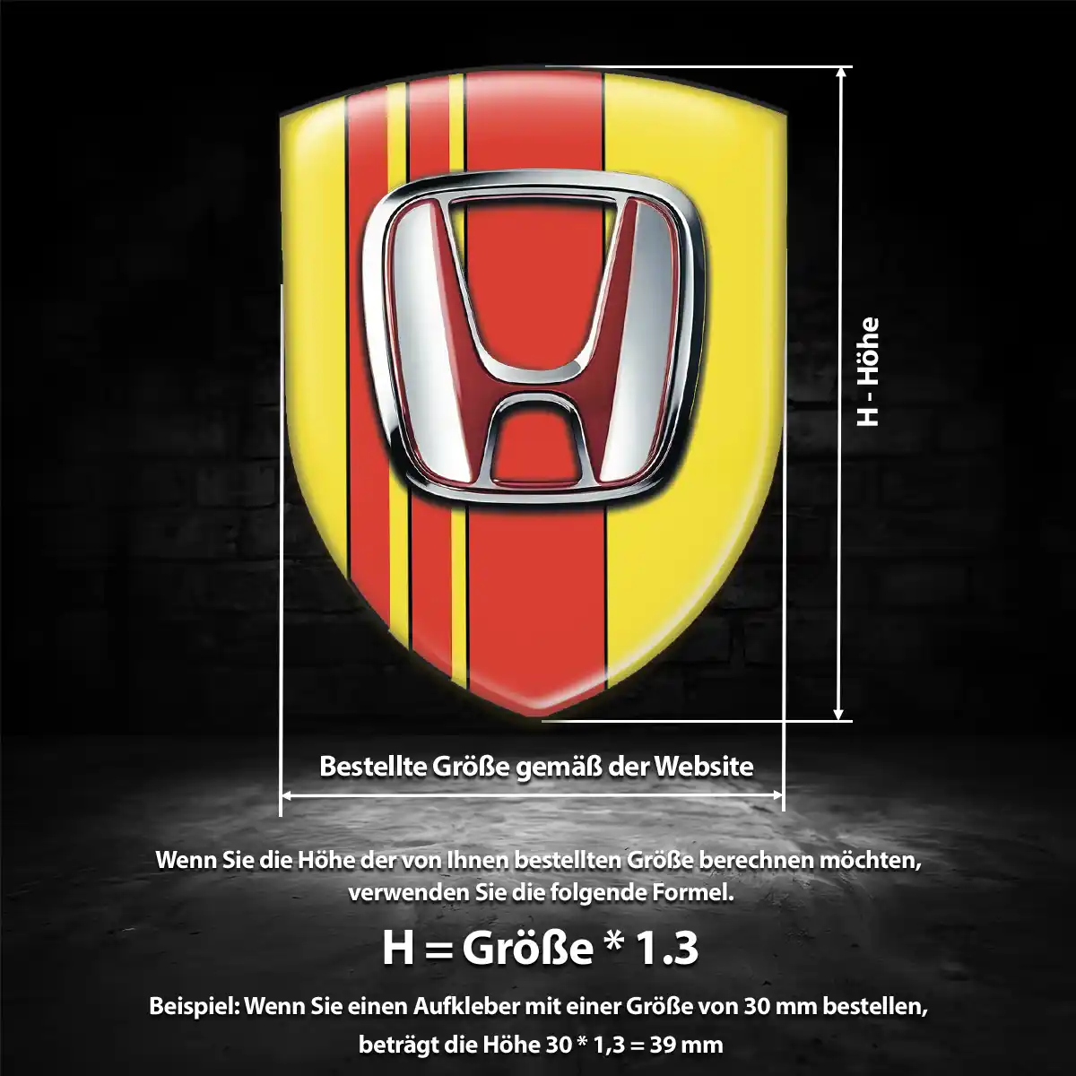 Honda Emblem Wappen Aufkleber Auto Interieurdesign