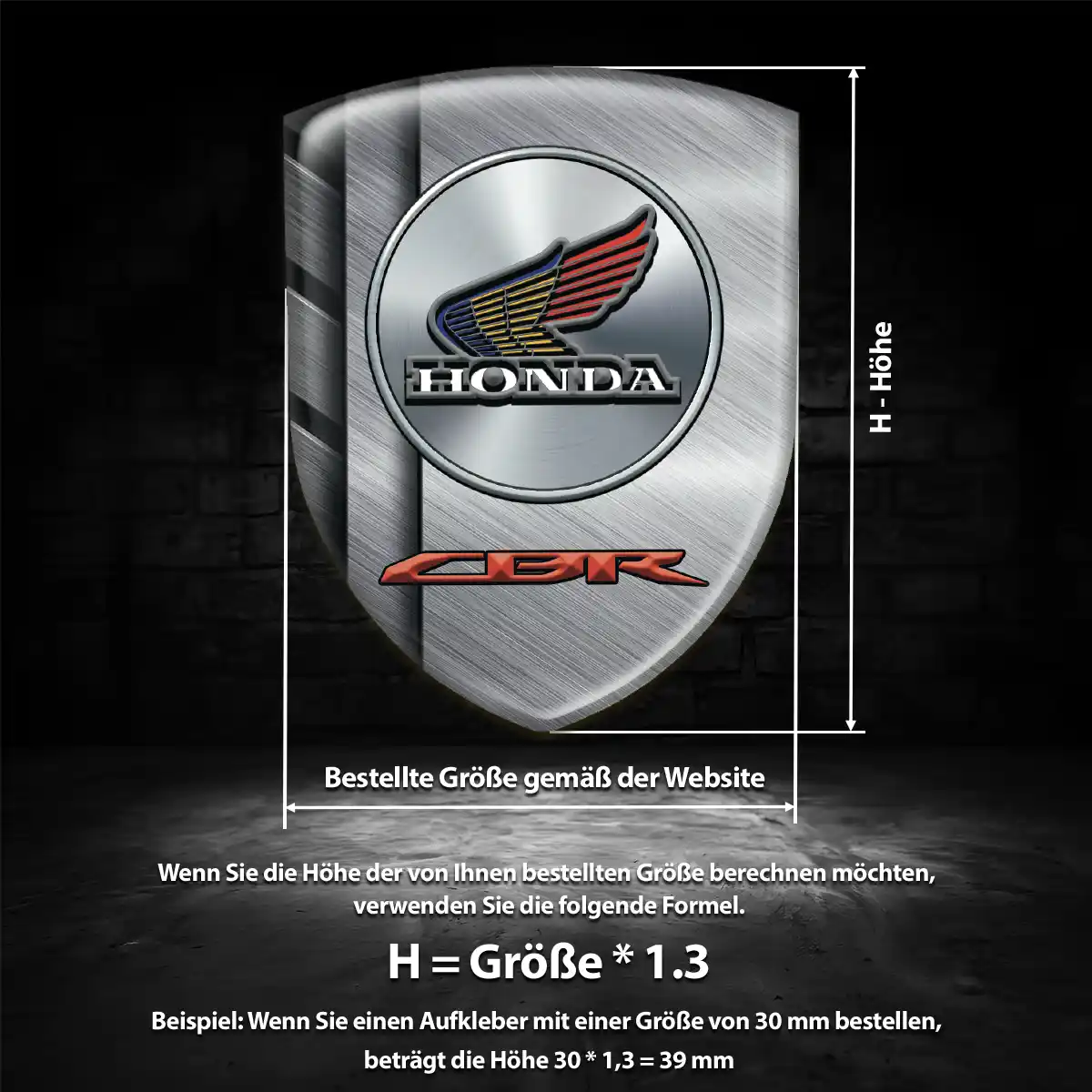 Honda Emblem Wappen Aufkleber Auto Luxus-Edition
