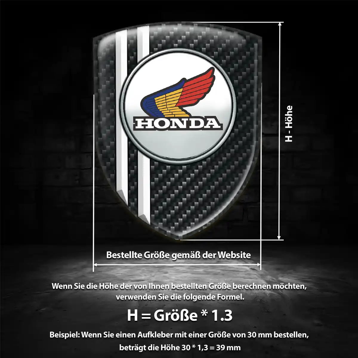 Honda Emblem Wappen Aufkleber Auto Markenedition