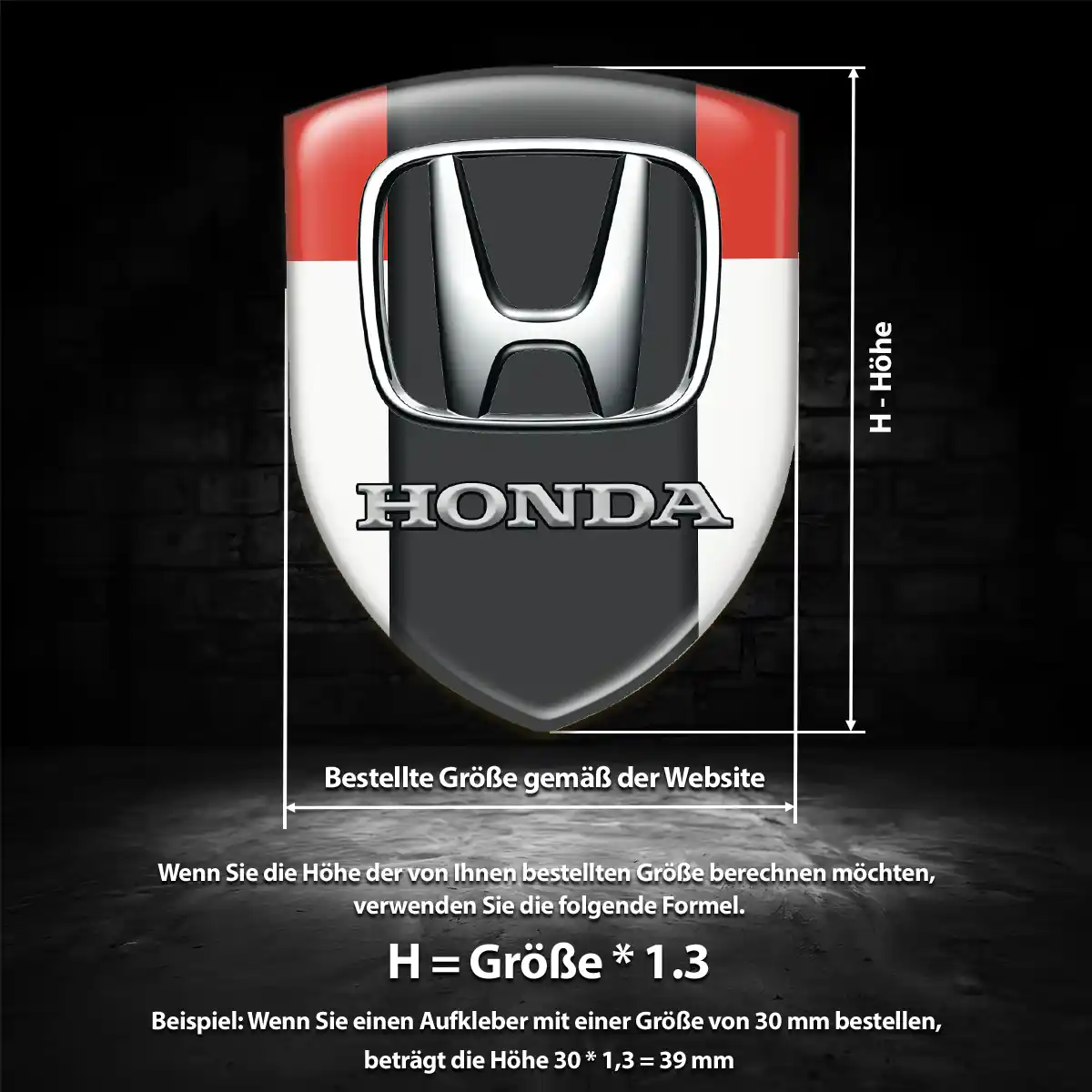 Honda Emblem Wappen Aufkleber Auto Modernes Design