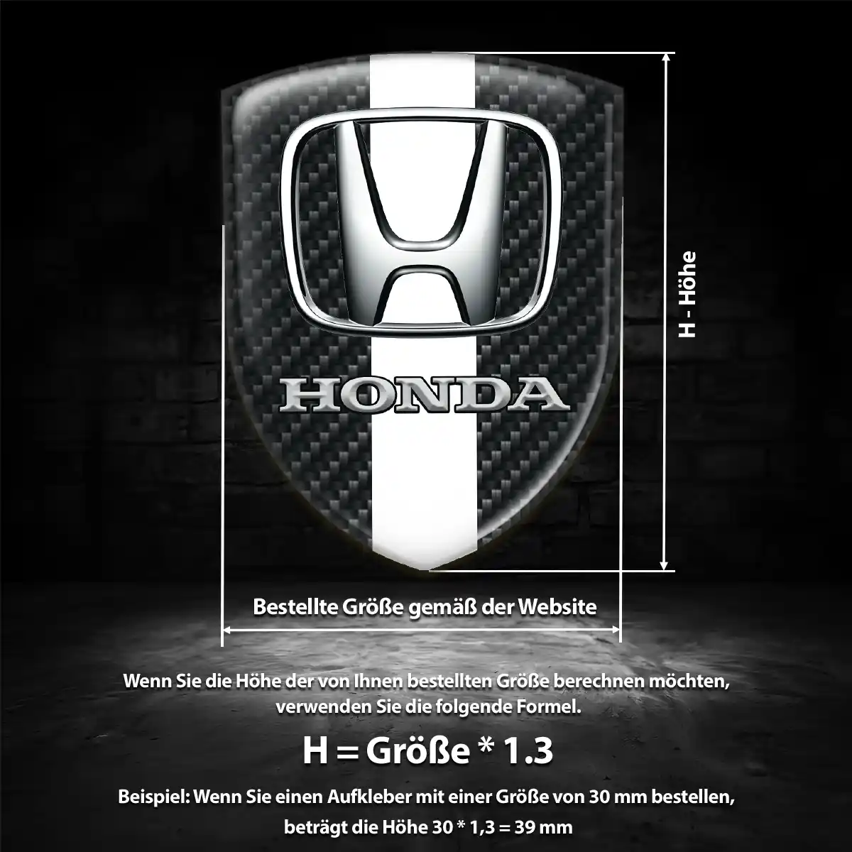 Honda Emblem Wappen Aufkleber Auto Premium-Edition