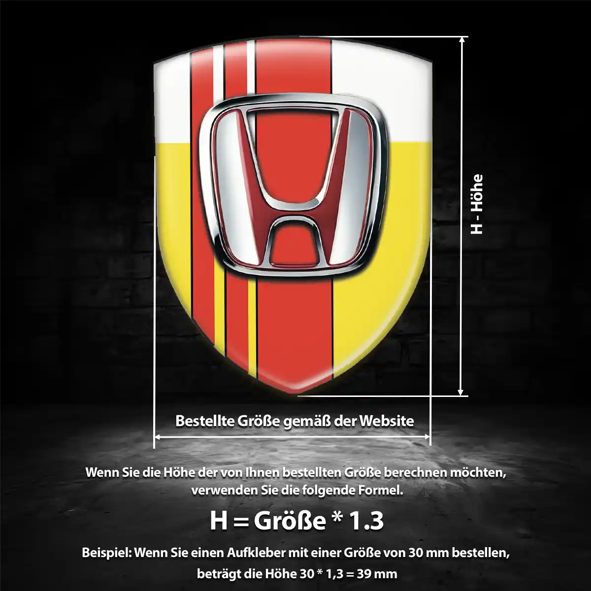 Honda Emblem Wappen Aufkleber Auto Premiumqualität