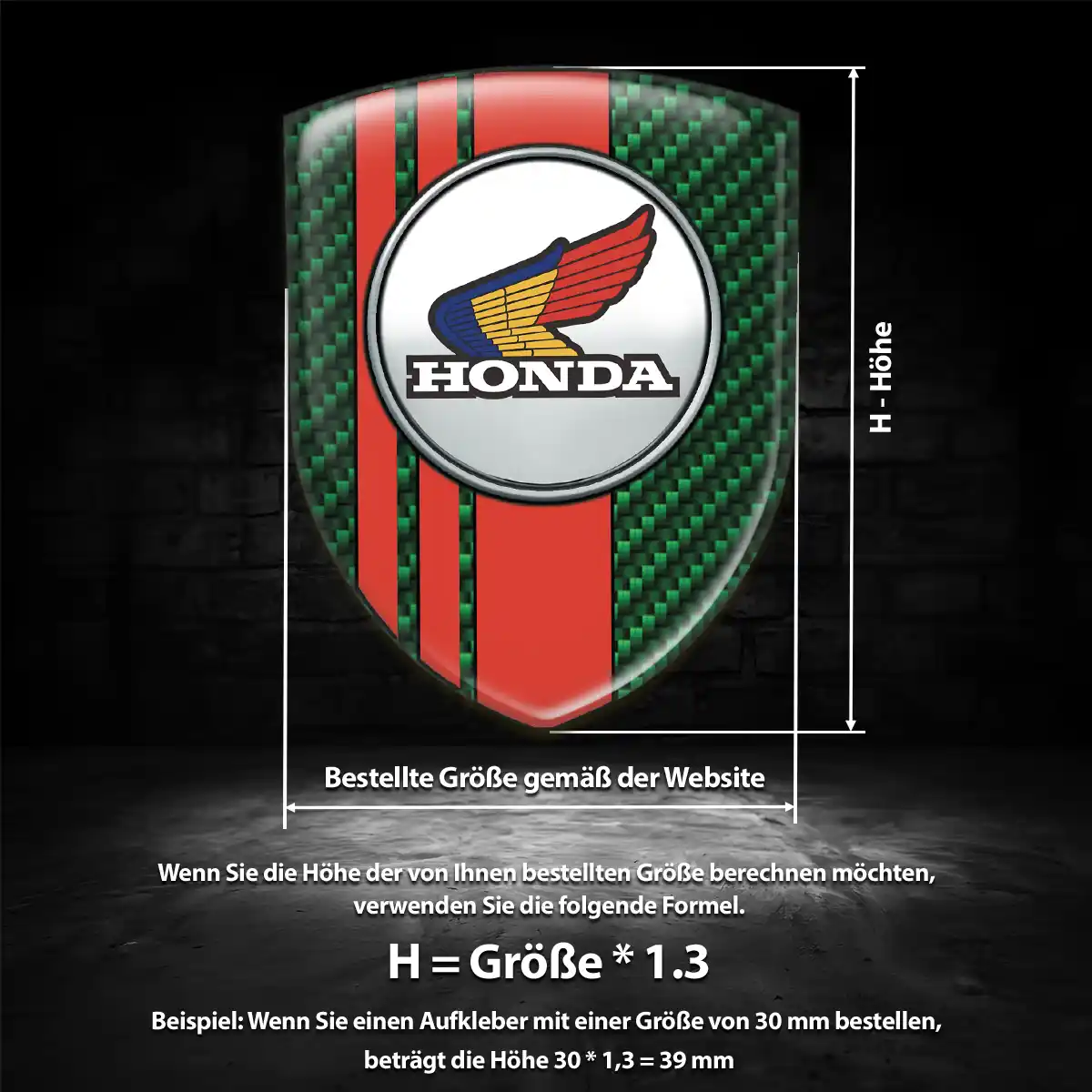 Honda Emblem Wappen Aufkleber Auto Tuningfahrzeug