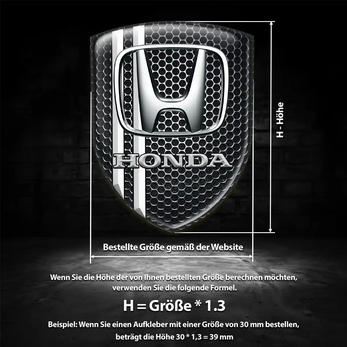Honda Emblem Wappen Aufkleber Edles Design