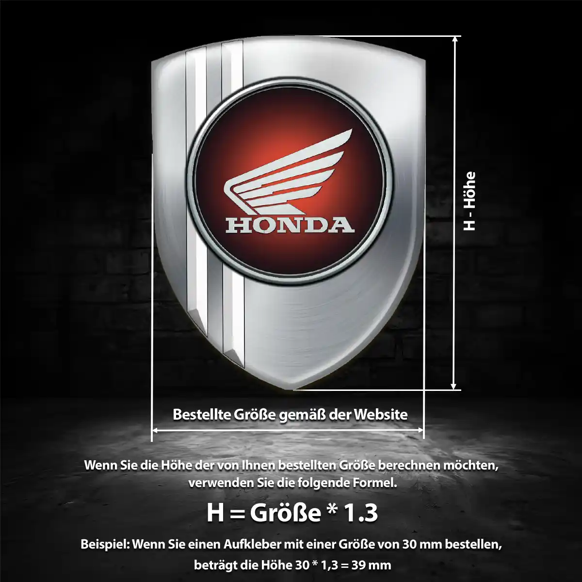 Honda Emblem Wappen Aufkleber Elegantes Design