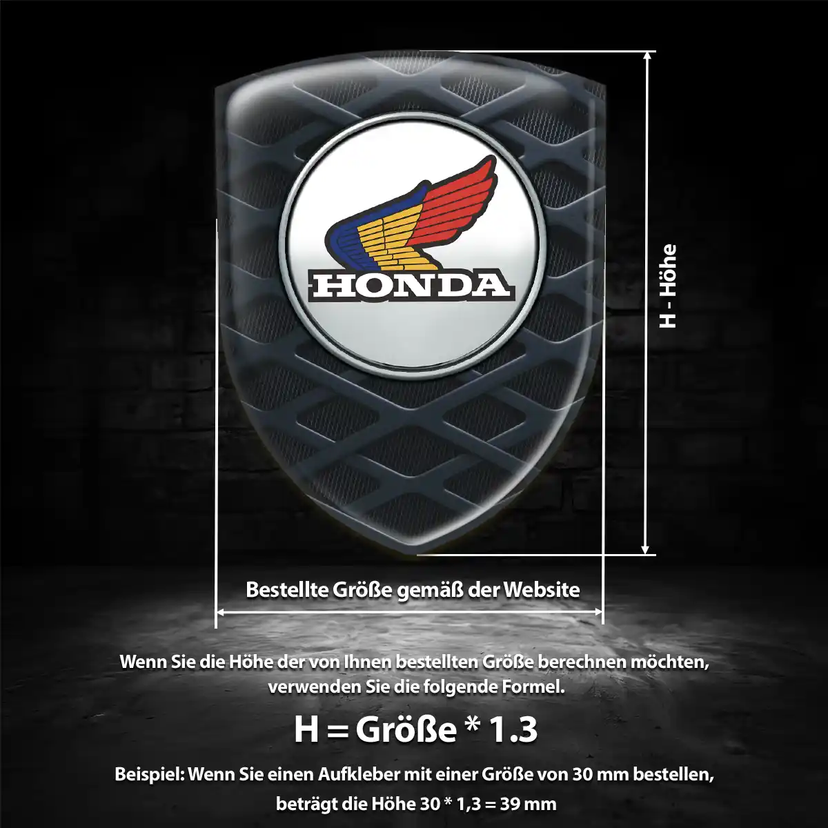 Honda Emblem Wappen Aufkleber Erstklassige Qualität
