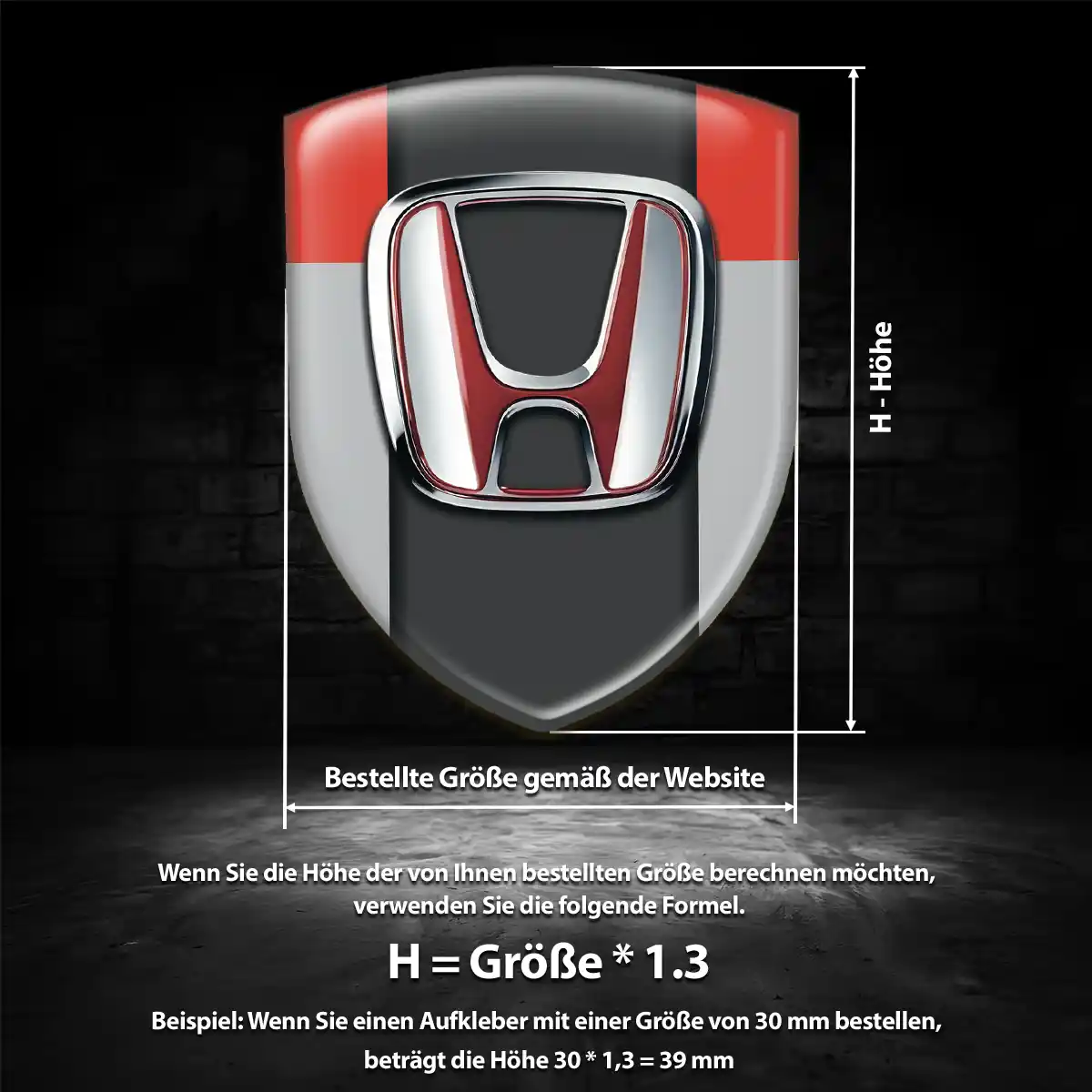 Honda Emblem Wappen Aufkleber Exterieurdesign