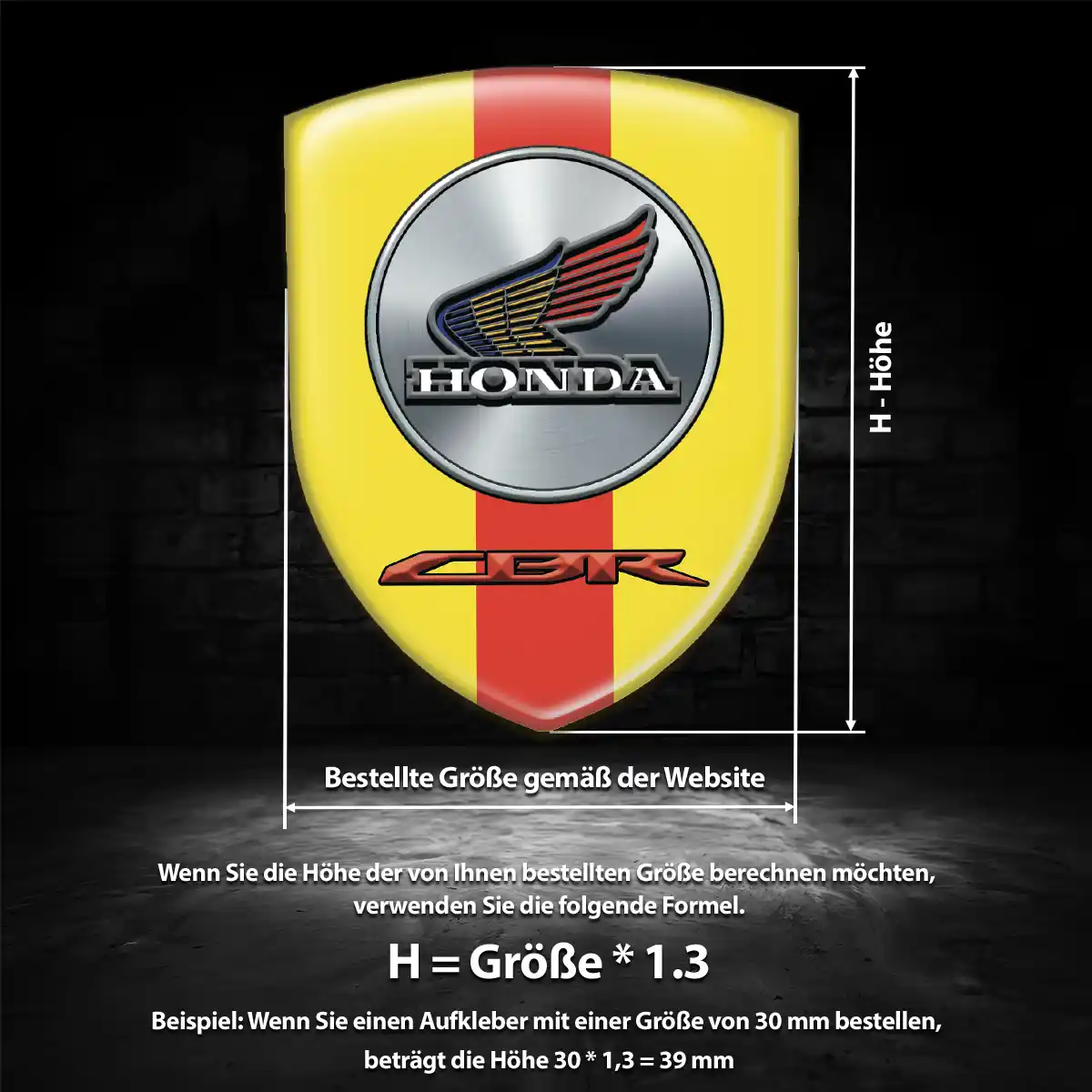 Honda Emblem Wappen Aufkleber Hochwertiges Harz