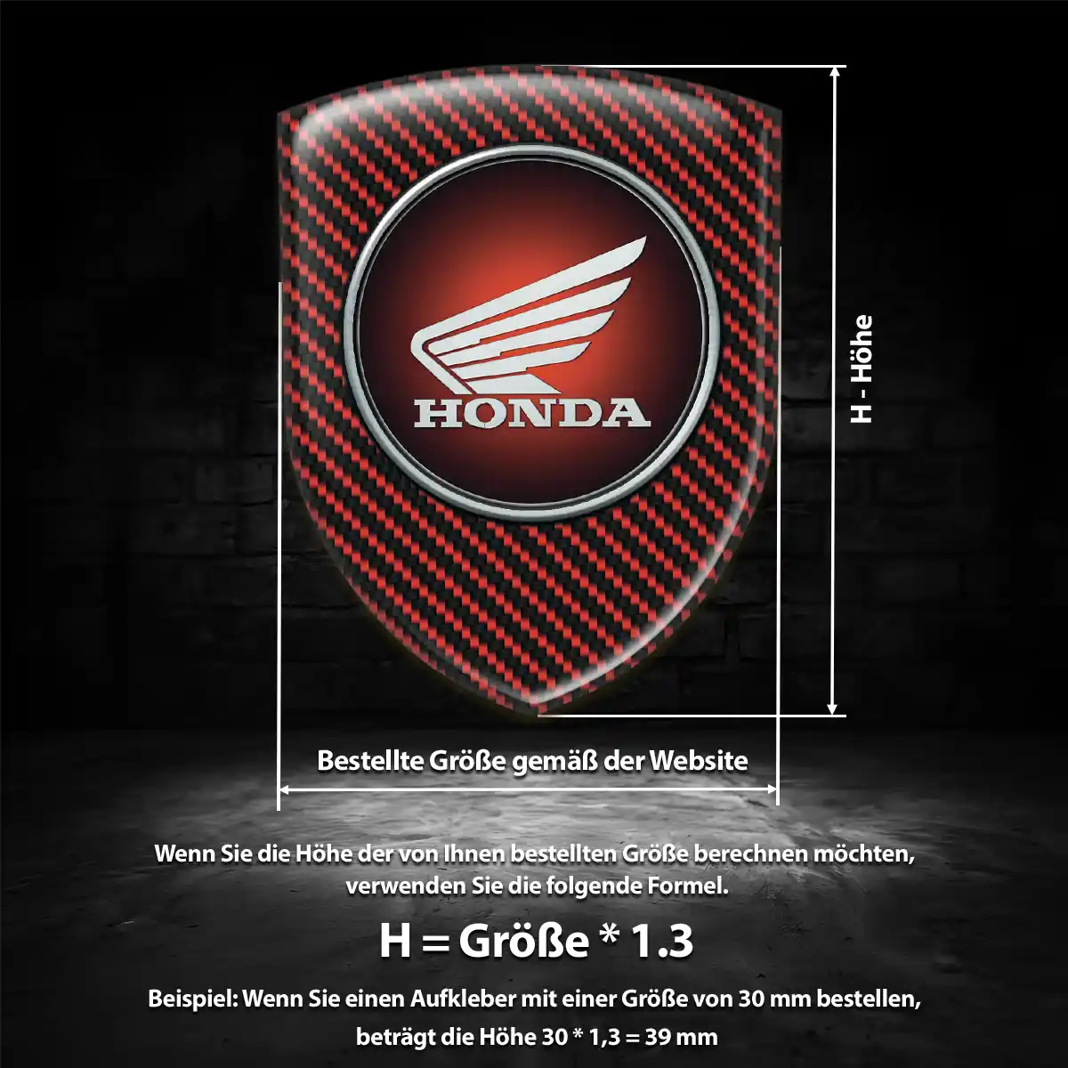 Honda Emblem Wappen Aufkleber Hohe Qualität