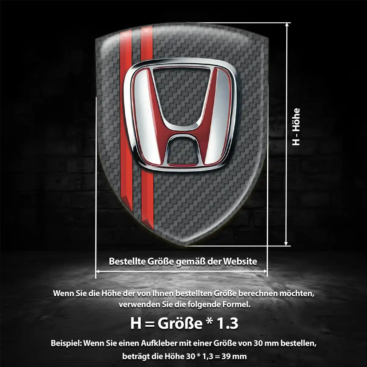 Honda Emblem Wappen Aufkleber Interieurdesign