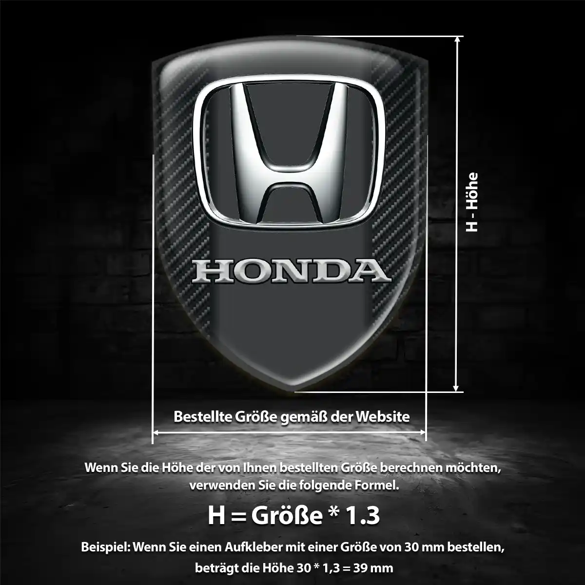 Honda Emblem Wappen Aufkleber Markenedition