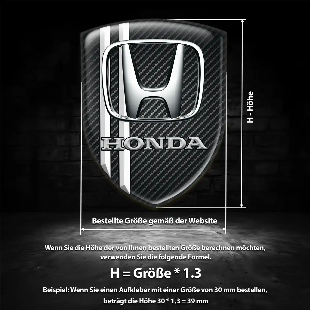 Honda Emblem Wappen Aufkleber Modernes Design