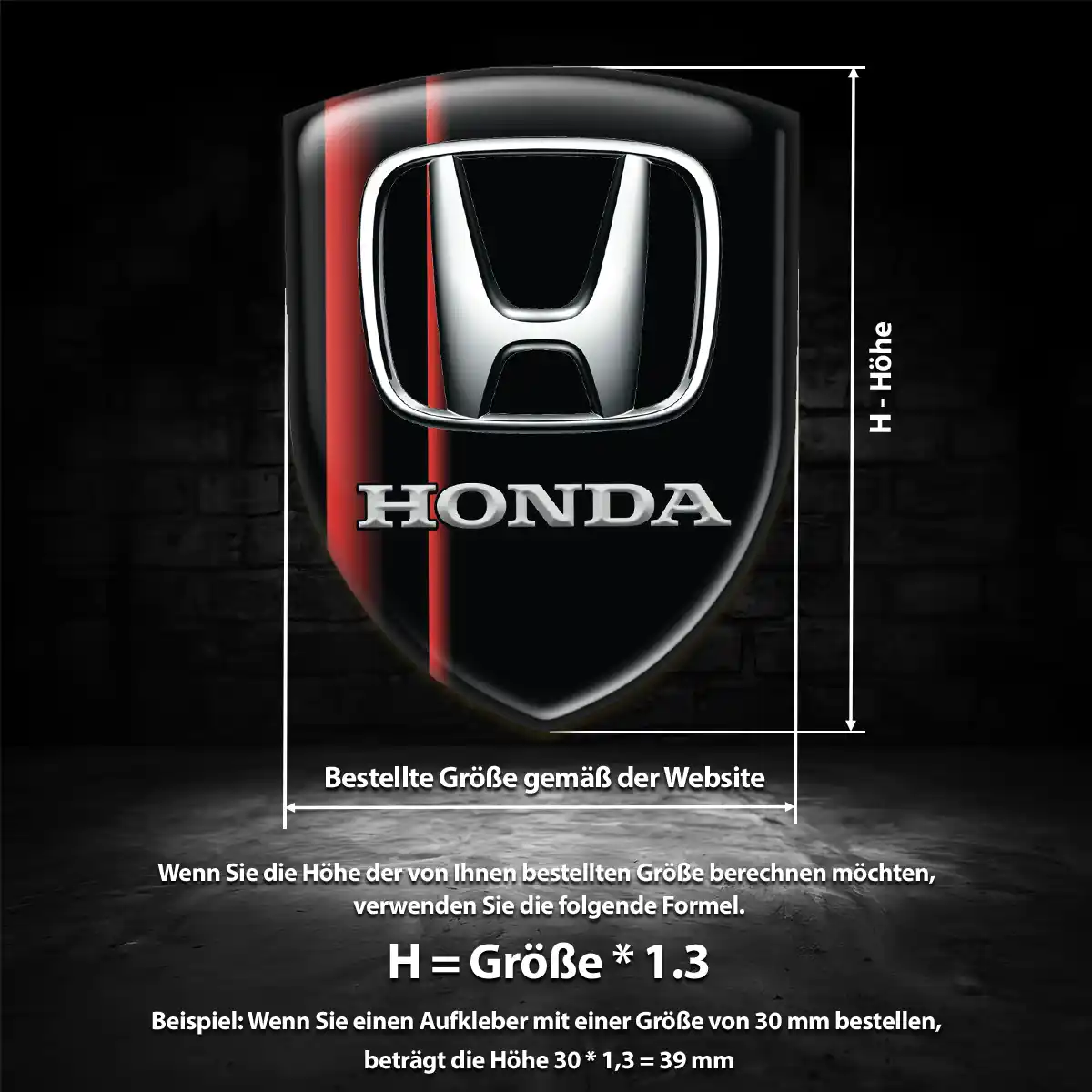Honda Emblem Wappen Aufkleber Premium-Edition