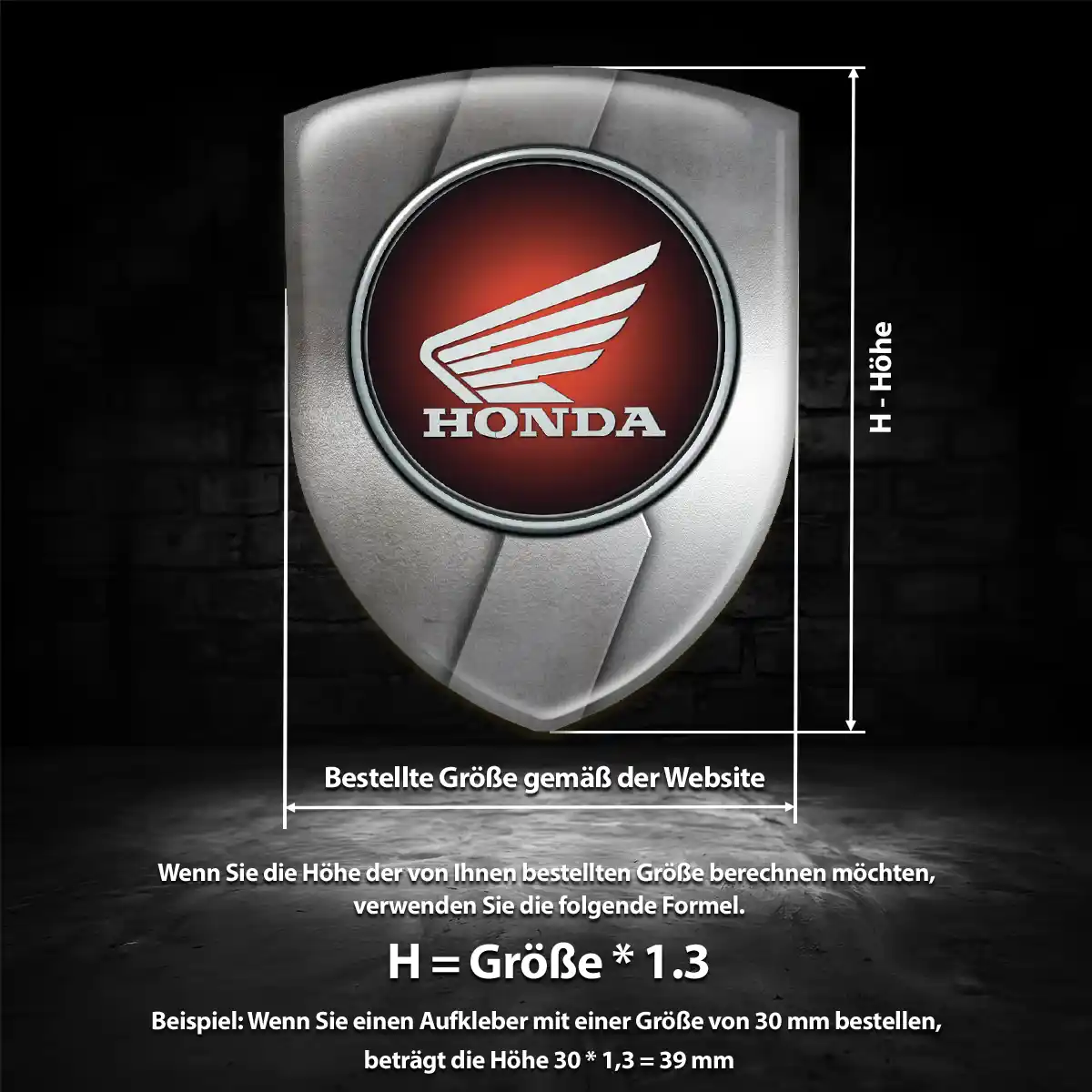 Honda Emblem Wappen Aufkleber Premiumqualität