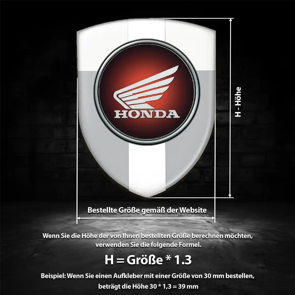 Honda Emblem Wappen Aufkleber Tuningfahrzeug